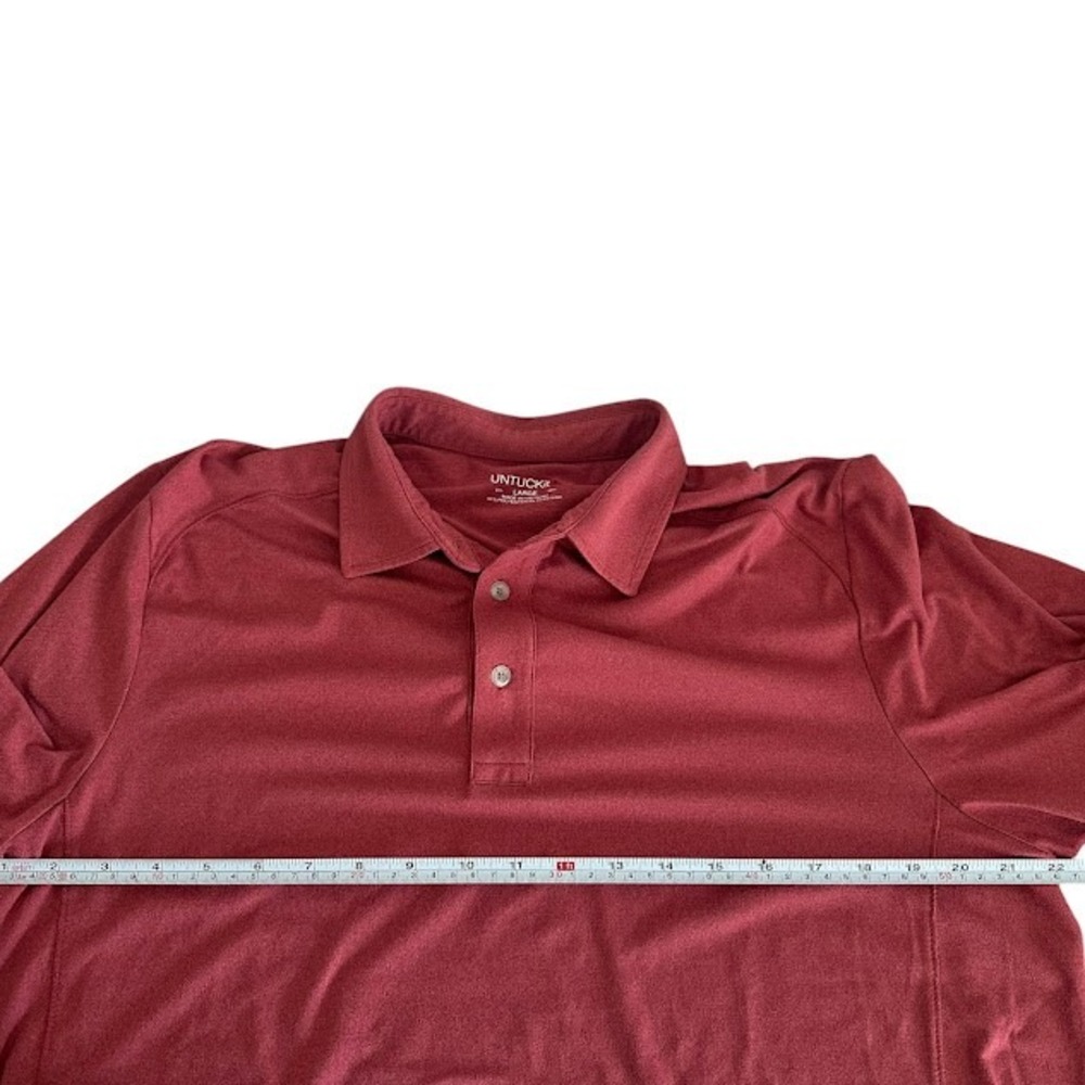 Untuckit Heather Red Polyester Performance Polo S… - image 5